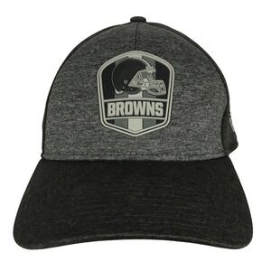 New Era Cleveland Browns NFL Hat Mens Charcoal Black Heathered Stretch Fit Cap